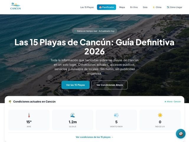 Playas de Cancún — Portal de turismo con datos en tiempo real